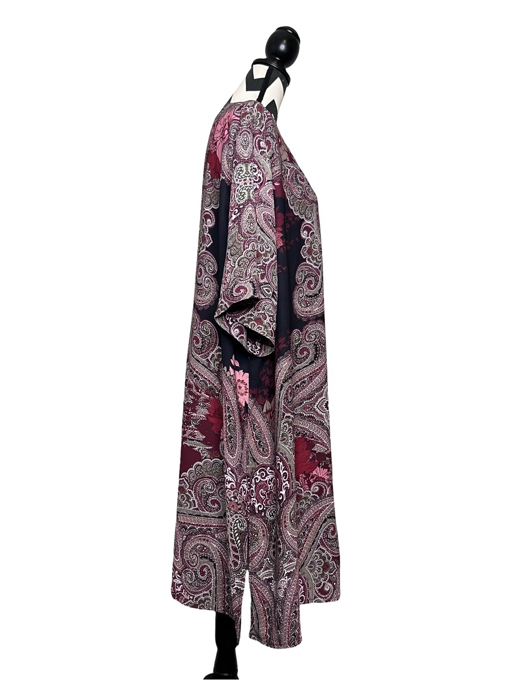 Catherines Dark Floral Whimsigoth Boho Witchy Open Front Kimono Sz 1X - Picture 3 of 11